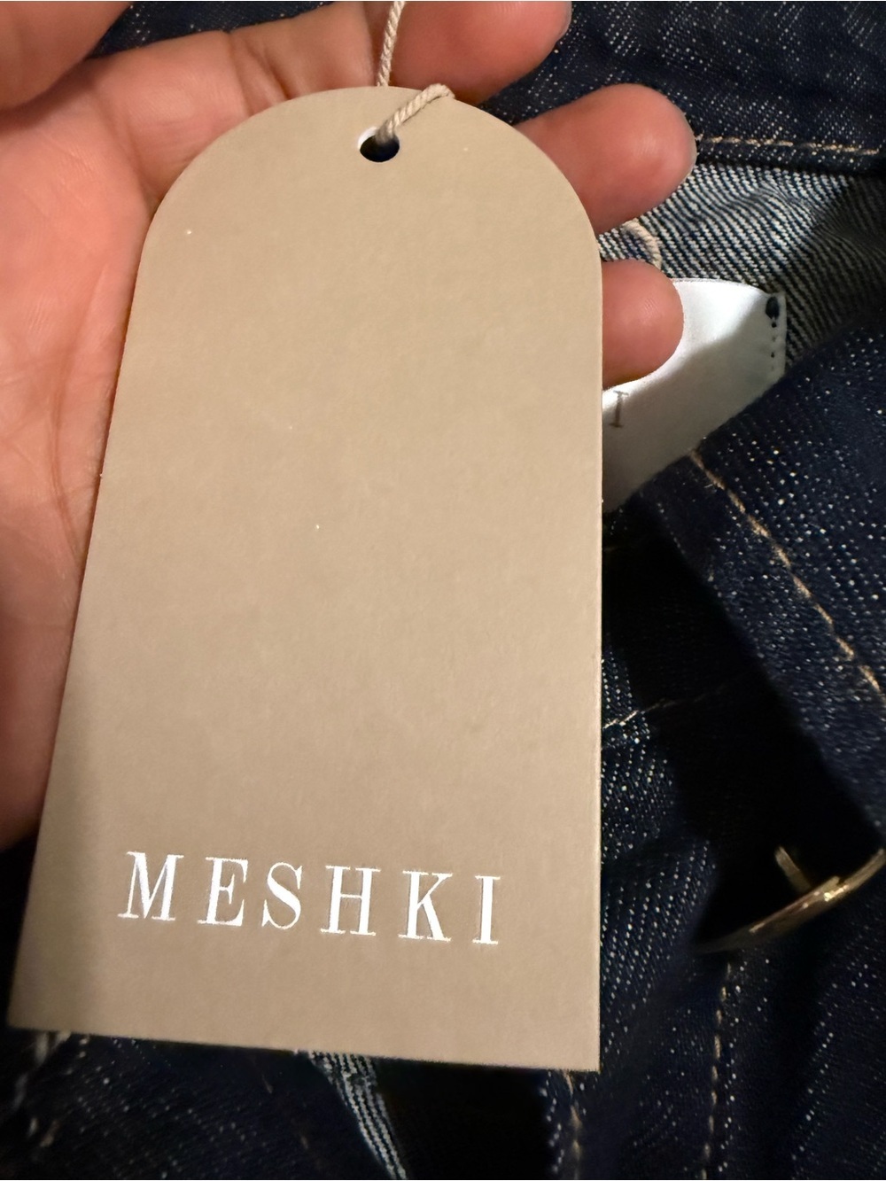 MESHKI Dark Indigo Denim women’s dress Classic Button-Front Jeans - Picture 5 of 6
